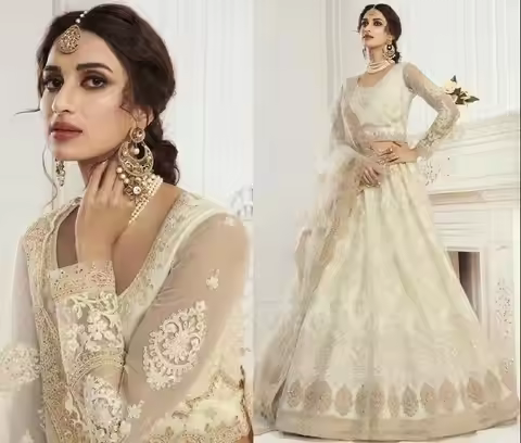 Customized Iovry Prom dresses with wrap Lehenga Choli Embroidered Dupatta Girlish Indian Long sleeve