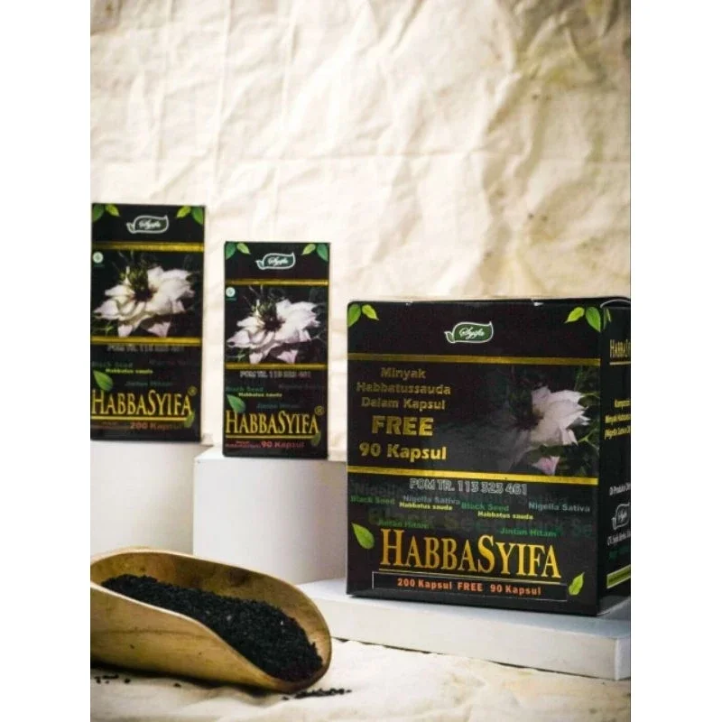 HabbaSyifa - 200 dan 90 kapsul | Ekstrak Habbatussauda | Ekstrak Jintan Hitam | Nigella Sativa Extra