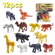 1195 Animal Toys 12 pcs / Animal Toys / Rubber Animal Toys / Children's Toys Rubber Animal Figure Co