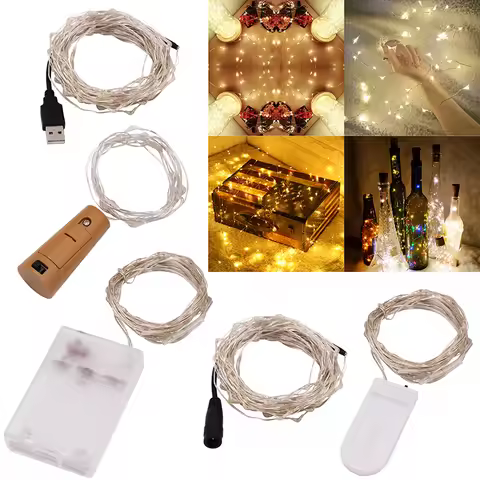 5V 12V LED String Fairy Lights 2m 3m 5m 10m 20m 30m 50m 100LED Luces Light For Home Garland Christma