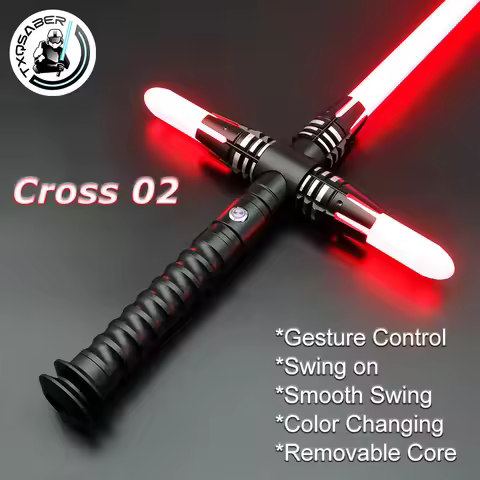 TXQSABER Lightsaber Crossguard Smooth Swing Force Dueling Blade With Metal Hilt Foc Blaster Pulse Da