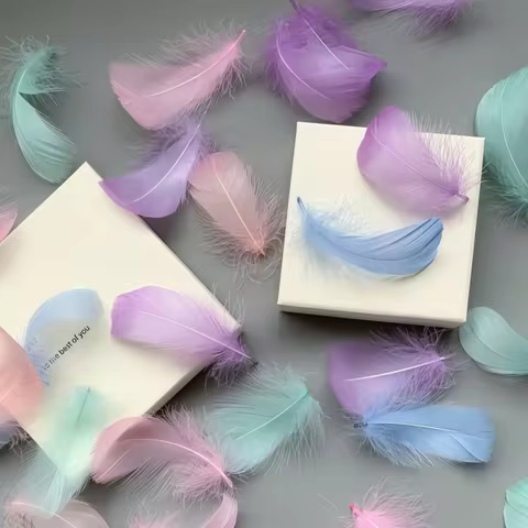 100-2000pcs Natural Small Goose Feathers 5-12cm Colored Swan Feather for Crafts Wedding Party Handic