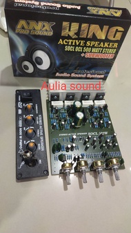 speaker aktif 150 watt KING (panel+4kenop++soket mic +switch on off hitam) power ampli