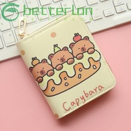 BETTER-LONTIME Capybara Money Coin Purse, with Zipper PU Leather Card Wallets, Credit Card Holoder C