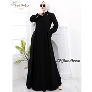 NAFISA DRESS - GAMIS CRINKLE AIRFLOW PREMIUM KOMBINASI BROKAT TILE MEWAH GAMIS KONDANGAN KEKINIAN TE