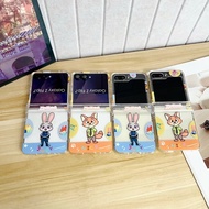 GANTUNGAN New Case Samsung Zflip Cartoon Characters Zootopia Movie Nick Judy With Chain Strap Cute T