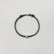 蠟線手環 s990純銀 5mm珠 素色簡約 蠟繩細線