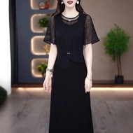 连衣裙dress假两件连衣裙2025夏季新款显瘦时尚气质遮肉妈妈装中长款裙子爆款新款26.5.28