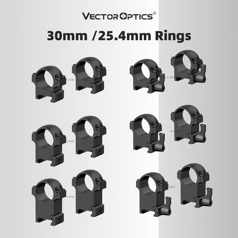 Vector Optics 25.4mm 30mm Ring Mount Fit 21mm Picatinny and Weaver Rail Riflescope Tactical Airsofty
