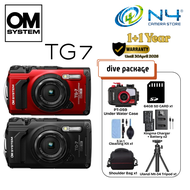 Olympus OM SYSTEM Tough TG-7 / TG7 Digital Camera (Black/Red)