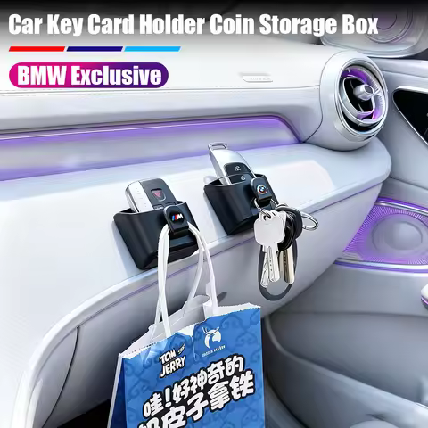 Car Key Storage Box Multifunction Card Coin Organizer Interior Accessories For BMW E90 G80 M3 G30 M5