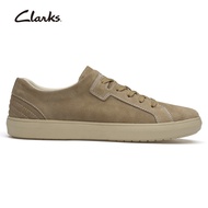 Clarks Shoes Men รองเท้าผู้ชาย Cambro Lace Casual Shoe Nubuck Khaki หนังสีดำต่ำ รองเท้าหนังลำลองสำหร