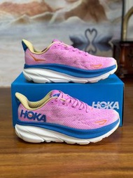 【全新正貨】HOKA ONE ONE Clifton 9 Wide 减震防滑耐磨低帮 跑步鞋 女款 粉蓝紫