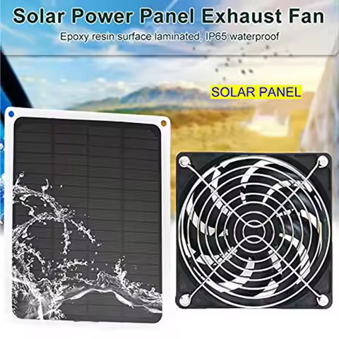6W Solar Panel Fan with Protecting Net Waterproof Greenhouse Chicken House Solar Fan for Outdoor Gre