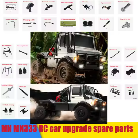 MN MN333 RC Car Spare Parts Upgrade Tire Gearbox Front Rear Axles Remote Controller Servo Bumper Ace