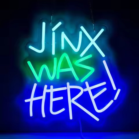 Jinx Was Here Neon Sign, Wall Decor Neon Sign, Dimmable LED Sign for Bedroom, Kids Room Man Cave Pla