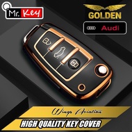 【Mr.key】AUDI New Soft TPU Car Folding Key Cover Case For Audi A3 8L 8P A4 B6 B7 B8 A6 C5 C6 4F RS3 Q3 Q7 TT 8L 8V S3 Auto Shell Accessories