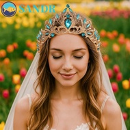 SANDR Baroque Crown, Vintage Antique Bronze Queen Tiara Crown, Exquisite Elegant Shiny Hair Ornament