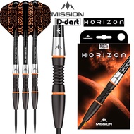 MISSION STEEL TIP DART - 22G/24G HORIZON BLACK PVD ORANGE 95% Tungsten Darts Set