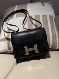 💯🆕Hermes Constance 19 Lizard Noir - 蜥蜴皮 黑銀