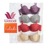LULUDI BRA by WACOAL WITH THIN FOAM WIRE LB 4702 K80 HALF CUP 1/2 CUP SIZE 32,34,36 a,B,C LACE BH LB