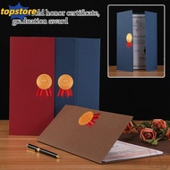 TOPSTORED Award Certificate Holder, Gilding Process Paper Envelope Diploma Cover, Three-fold Page Ex
