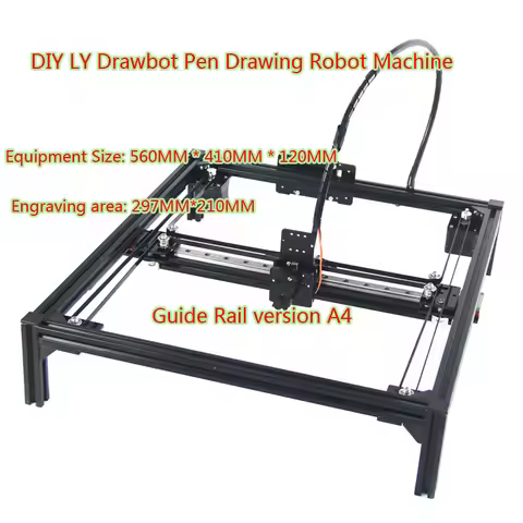 DIY LY Drawbot Pen Drawing Robot Machine Lettering Guide Rail Version A3 A4 Engraving Area Frame Plo