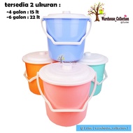 4 Gallon Pastel Bucket (15 Liter) 6 Gallon (22 Liter) Colorful Bucket with Lid Thick Pastel Bucket S