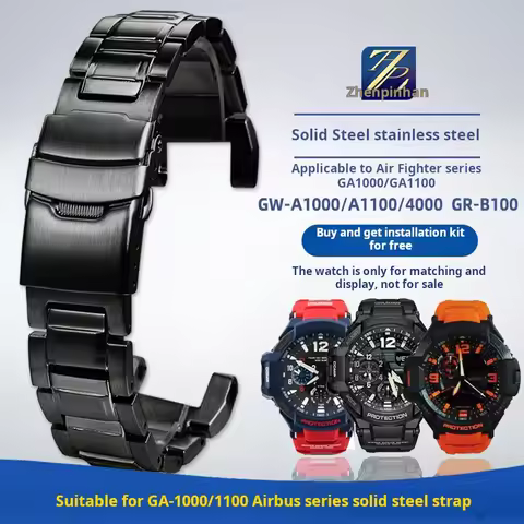 Stainless Steel Watchband Accessories For Casio gw1100 GA1000 GW4000 G1400 GWA1000fc Men Sports Sili