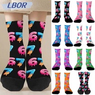 LBOR 67 Meme Crew Long Socks, Warm Cartoon 67 Meme Ice Cream Socks, Funny Breathable Lightweight Cot
