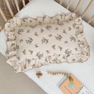 BuLuTu Kids Toddler Muslin Pillowcase Girls Boys Shabby Chic Floral Pillow Cases for Standard Pillow