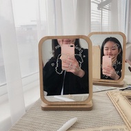 ✱Meja solek desktop kayu merah bersih cermin asrama perempuan mudah alih pelajar besar cermin kecil lipat cermin solek r