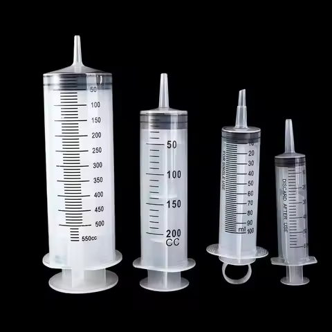 Transparent Large Capacity Syringe Reusable with Scale Measuring Syringe 60/100/200/300/500ML Plasti