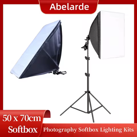 Photography 50x70CM Softbox Lighting Kits with 1.6m Tripod Professional Studio Lighting Soft Box Lig
