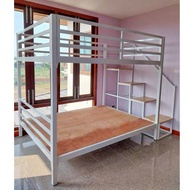เตียงเหล็ก 2 ชั้น 5 ฟุต และ 6 ฟุต บันไดเดินขึ้นข้าง ไม่รวมที่นอน ทำจากเหล็กกล่องอย่างดี