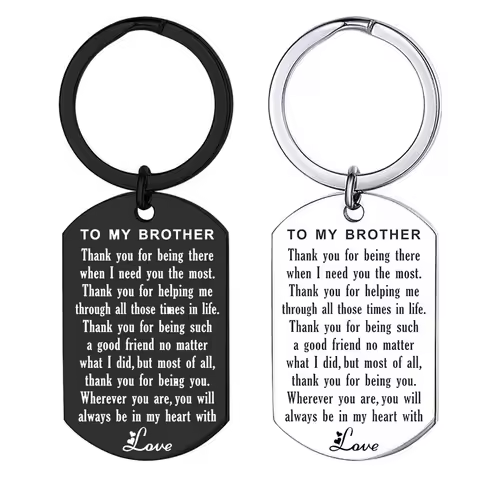 To My Brother Keychain Inspirational Family Gifts Keychain Sweet 16th 18th Birthday Graduation Gift 