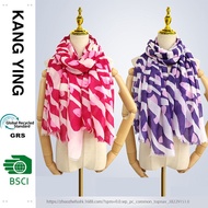 2025 New Style Foreign Trade Cross-Border Cotton Linen Scarf Live Wave Printed Long Scarf Travel Vac