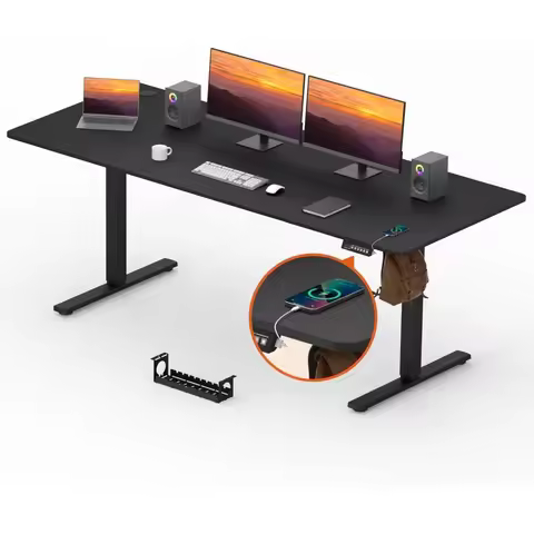 Adjustable Standing Desk, Large 79x31 Inches Standing Desk with Cable Management, Height Adjustable