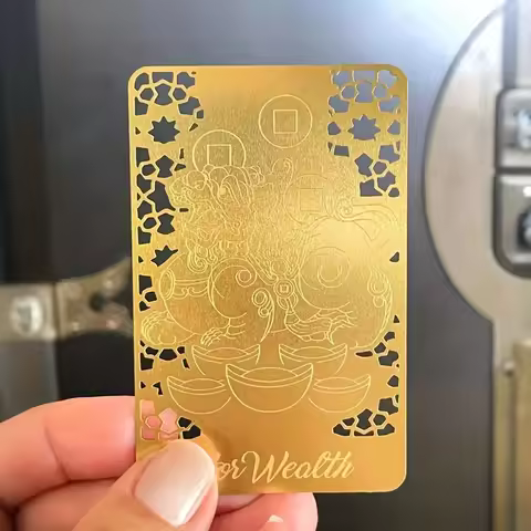 1/2/4Pcs Chinese Fengshui Wealth Amulet Gold Card, Pixiu Lucky Charm for Wealth and Protection, Feng