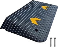 F COME Rubber Threshold Ramp for Doorways Heavy Duty 8.8cm 3.5" Rise Wheelchair Ramp, 1 Pack Recycle