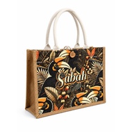 Borneo Style Woven Tote Bag - hornbills