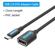 Vention USB C Cáp OTG USB 2.0 một nữ để Loại-C nam cáp dữ liệu OTG Dây cáp tròn PVC kết nối cáp chuy