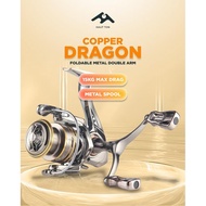 Exori Fishing - Fishing Reel, Haut Ton Cd Copper Dragon Fordable Metal Double Arm, 1500, 2500