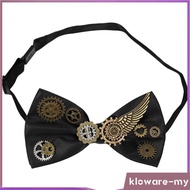 [KlowareMY] Men Gothic Tie Steampunk Gear Design Satin Adjustable Neckwear Cosplay Accessory for Hal