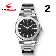 SSY CHAXIGO Genuine Steel Belt Style Men Simple Business Fashion Men Waterproof Quartz Luminous Cale