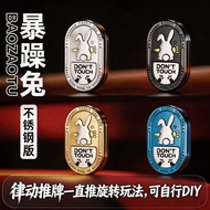 Grumpy Rabbit Mechanical Fidget Slider EDC Toy Fidget Spinner Direct Push Rotating Fidget Clicker