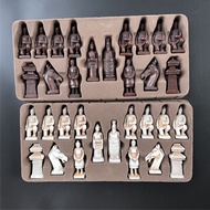 Large Imitation Ancient Chess 3D Terra-cotta Army Resin Chess Pieces to Do Old Treatment Leather Che