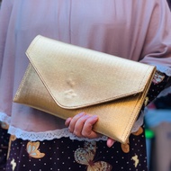 Cluth simpel golden etnik 25x15 cm Tas pesta croco tutup croco polos Dompet gliter full HITAM Dompet