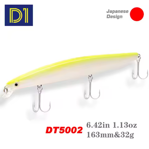 D1 Floating Wobbler Fishing Lure Jerkbait Minnow 163mm/32g Spinning for Seabass Silent Sea Fishing L