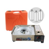 【Iwatani岩谷】三代強火日本FFD防風磁式瓦斯爐附收納盒與瓦斯罐